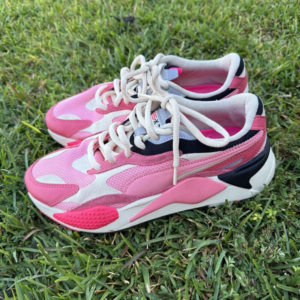 PUMA RS-X3 Puzzle Rapture Rose 373797-06 Womens Size US 9 Pink White